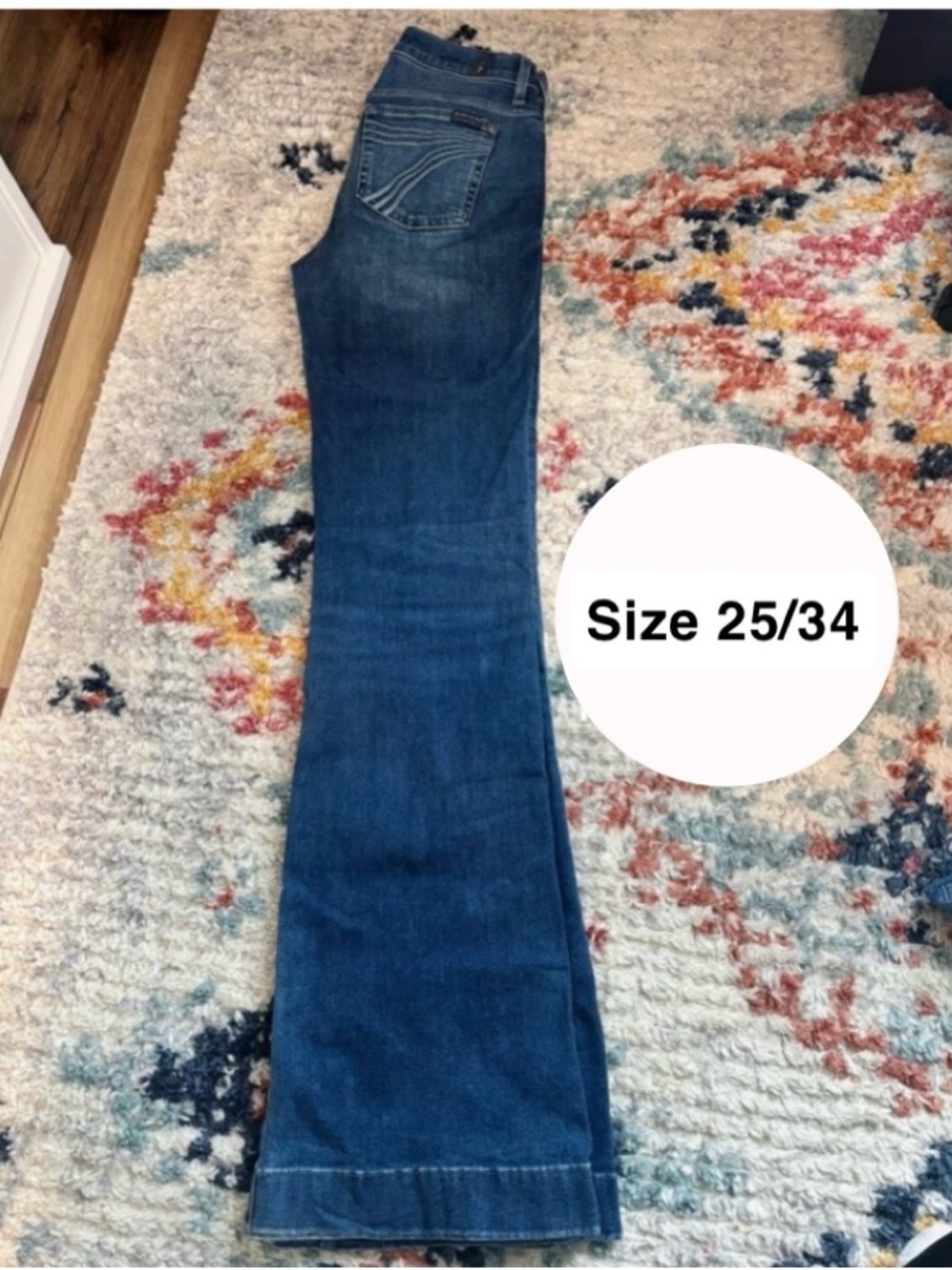 7 For All Mankind Women's Dark Blue Flare Jeans